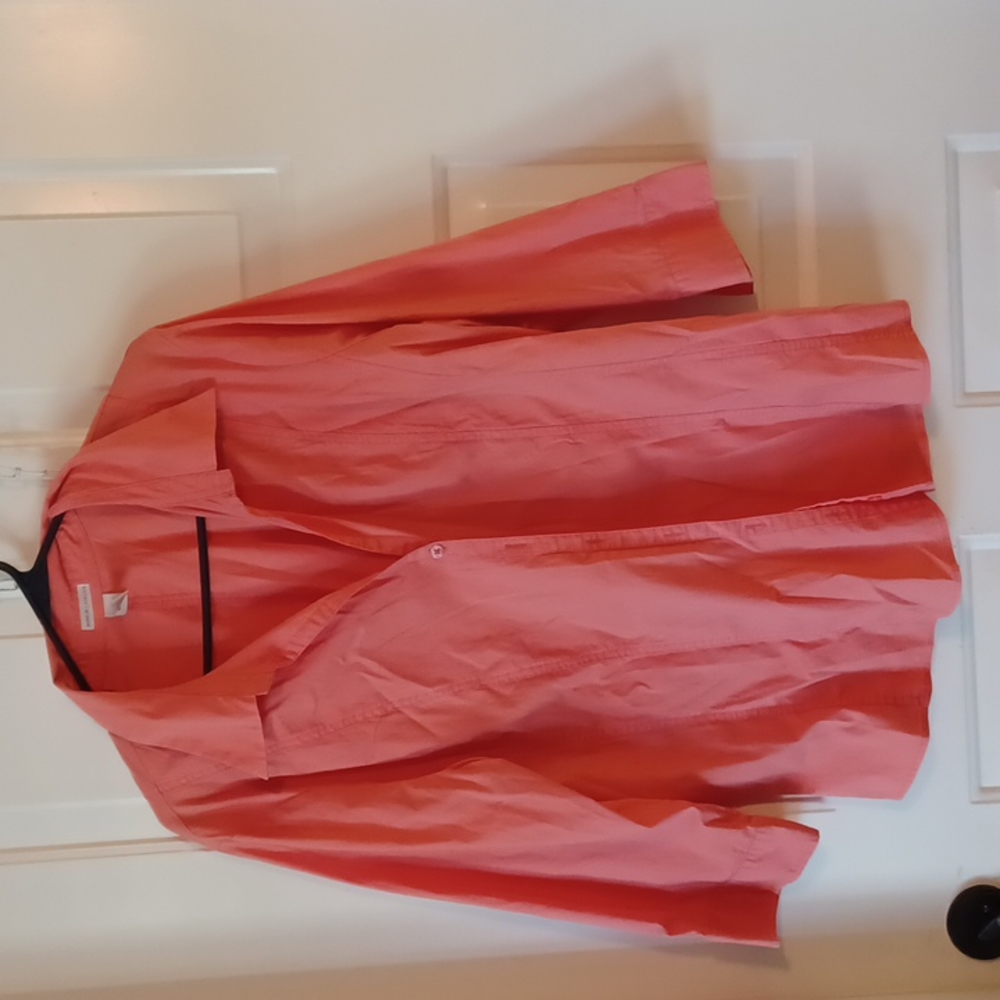 OLD NAVY BRAND [SIZE: XXL] SALMON SPRING'05 BUTTON-DOWN PERFECT FIT BLOUSE